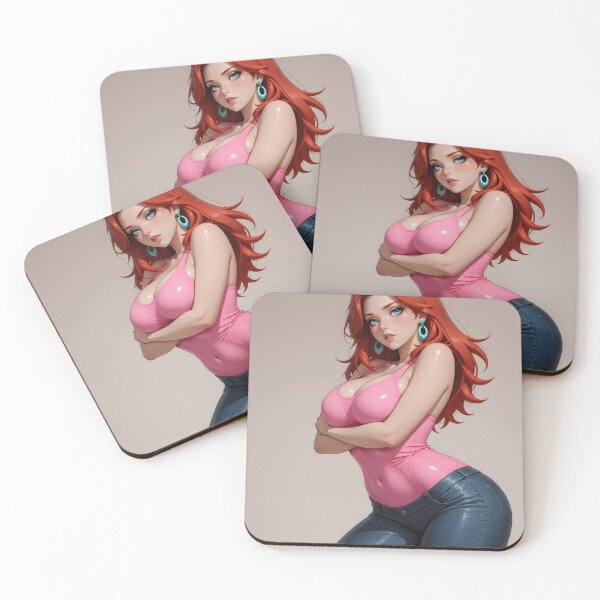 Item preview, Fiery Redhead in Pink with Turquoise Earrings designed and sold by Killington.