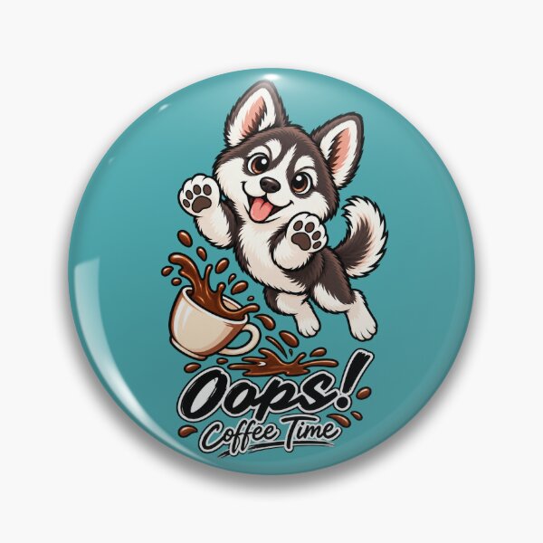 Item preview, Oops Coffee Time Cute Dog Splash Cartoon T-Shirt Design designed and sold by RobertArt08.