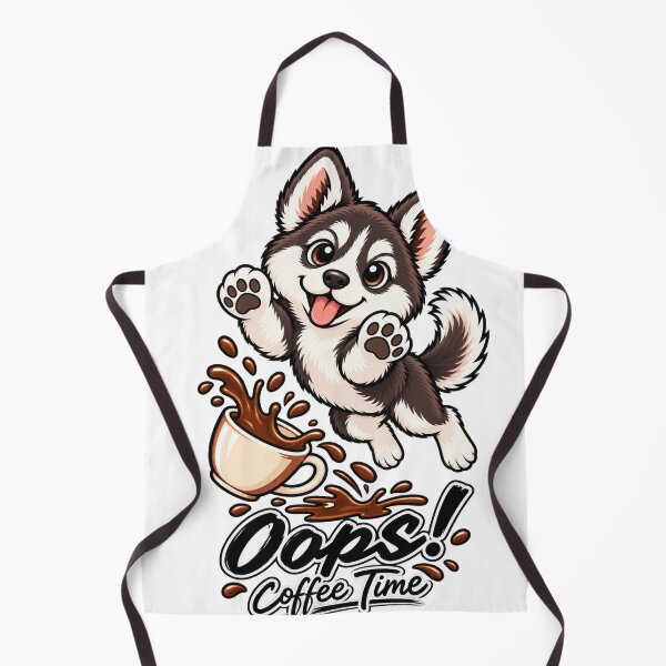 Item preview, Oops Coffee Time Cute Dog Splash Cartoon T-Shirt Design designed and sold by RobertArt08.