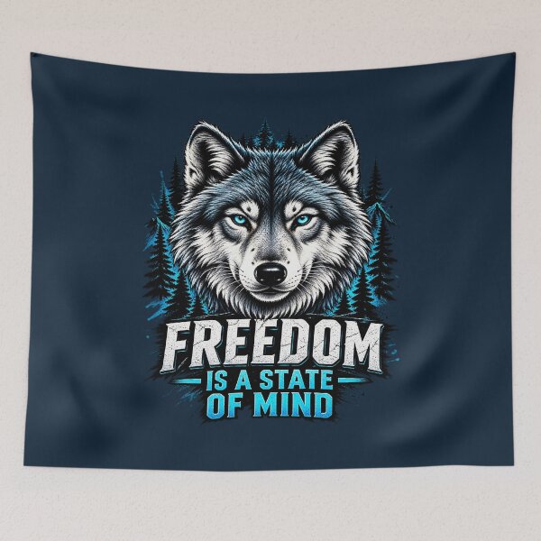 Item preview, Freedom Is a State of Mind Wolf | Wilderness Spirit designed and sold by FABIOLA1970.