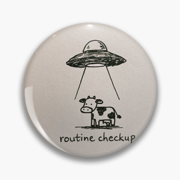Item preview, Routine Checkup - Funny Cow UFO Abduction Minimal Art designed and sold by lautir.