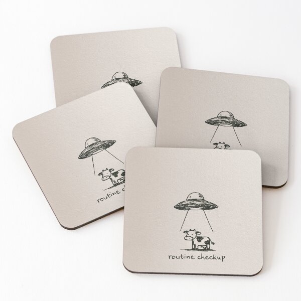 Item preview, Routine Checkup - Funny Cow UFO Abduction Minimal Art designed and sold by lautir.