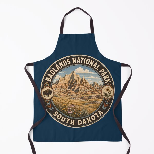 Item preview, Badlands National Park South Dakota Illustration Travel Art Badge designed and sold by KrisSidDesigns.
