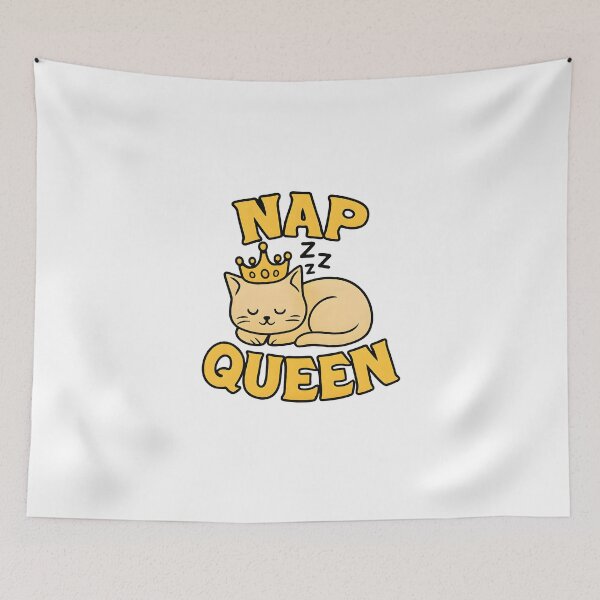 Item preview, Nap Queen Cute Sleeping Cat Golden Crown Retro Cartoon designed and sold by Photo-Sphere101.