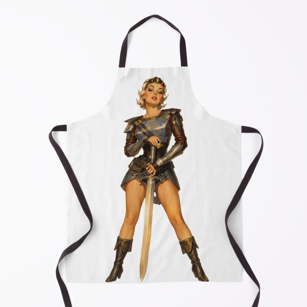 Item preview, Vintage Fantasy Warrior Pinup – Medieval Knight Girl designed and sold by Cosplayvintage.