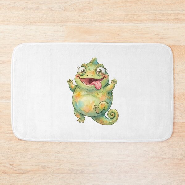Item preview, Chubby Happy Chameleon Watercolor Cartoon Illustration designed and sold by StickVerse by Owais.