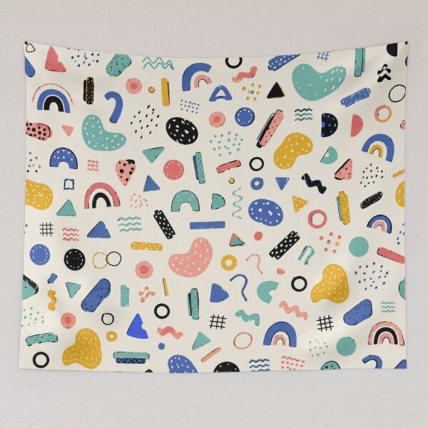 Item preview, Colorful Abstract Scandinavian Memphis Doodle Pattern designed and sold by QCena.