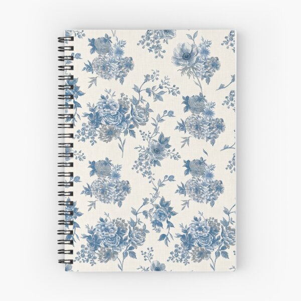 Item preview, Blue & White Toile Floral Bouquet – Watercolor Botanical designed and sold by FawnFeatherCo.