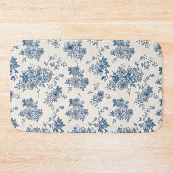 Item preview, Blue & White Toile Floral Bouquet – Watercolor Botanical designed and sold by FawnFeatherCo.