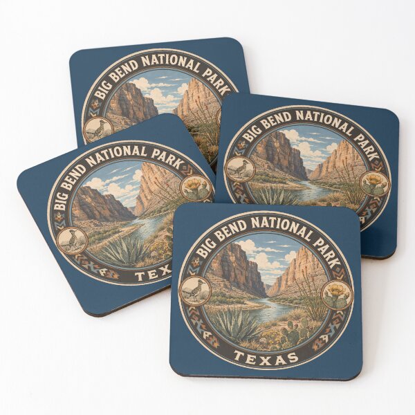 Item preview, Big Bend National Park Texas Illustration Travel Art Badge designed and sold by KrisSidDesigns.