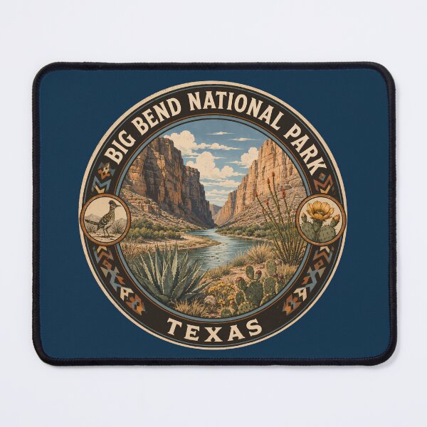 Item preview, Big Bend National Park Texas Illustration Travel Art Badge designed and sold by KrisSidDesigns.