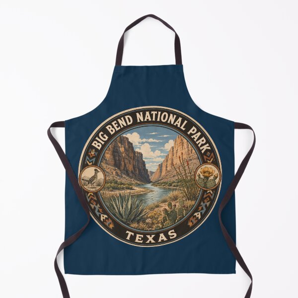 Item preview, Big Bend National Park Texas Illustration Travel Art Badge designed and sold by KrisSidDesigns.