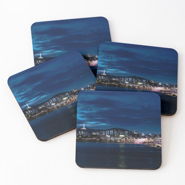 Item preview, Banpo Bridge Rainbow Fountain and N Seoul Tower at Night designed and sold by By Sanata Photography.