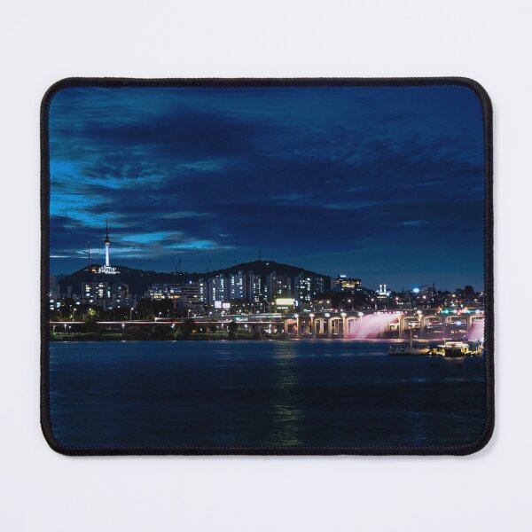 Item preview, Banpo Bridge Rainbow Fountain and N Seoul Tower at Night designed and sold by By Sanata Photography.