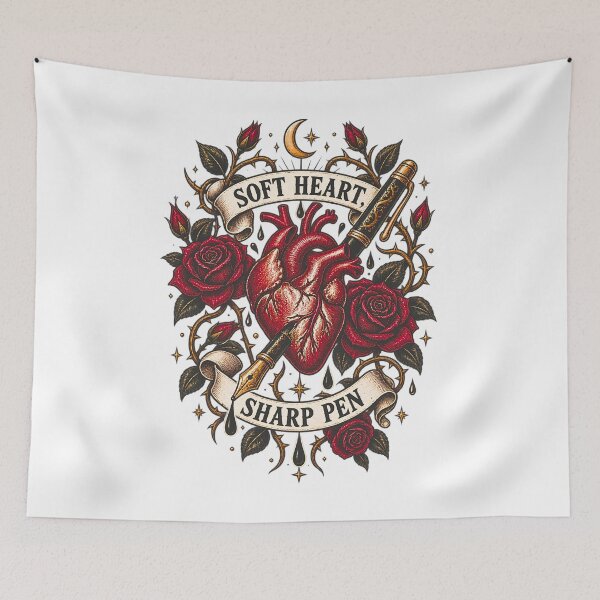 Item preview, Soft Heart Sharp Pen – Dark Poetcore Writer Art designed and sold by Pietro Bari.