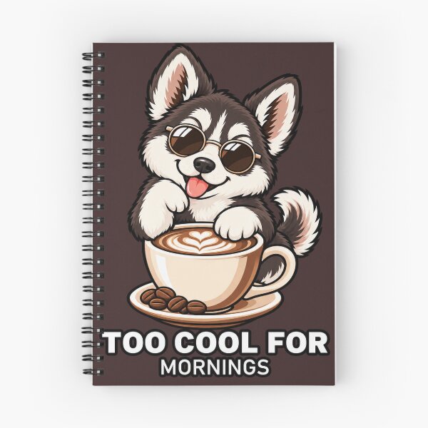 Item preview, Too Cool for Mornings Cute Coffee Dog Sunglasses Cartoon T-Shirt Design designed and sold by RobertArt08.