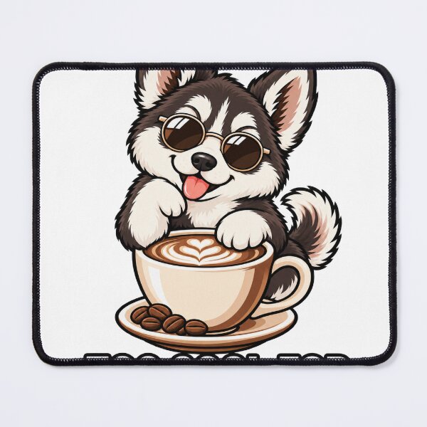 Item preview, Too Cool for Mornings Cute Coffee Dog Sunglasses Cartoon T-Shirt Design designed and sold by RobertArt08.