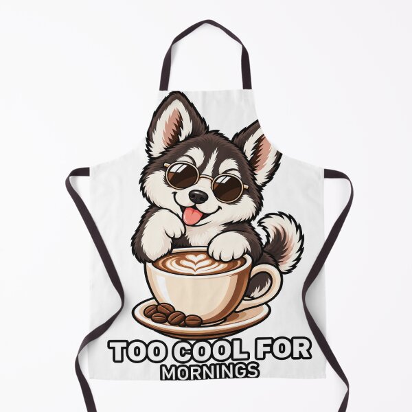 Item preview, Too Cool for Mornings Cute Coffee Dog Sunglasses Cartoon T-Shirt Design designed and sold by RobertArt08.