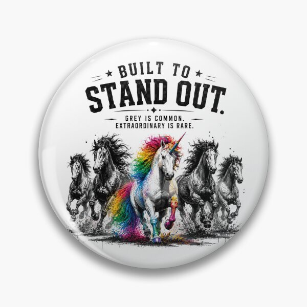 Item preview, Built To Stand Out Rainbow Unicorn Horse Motivational Quote Extraordinary designed and sold by ZIGLWORKS.