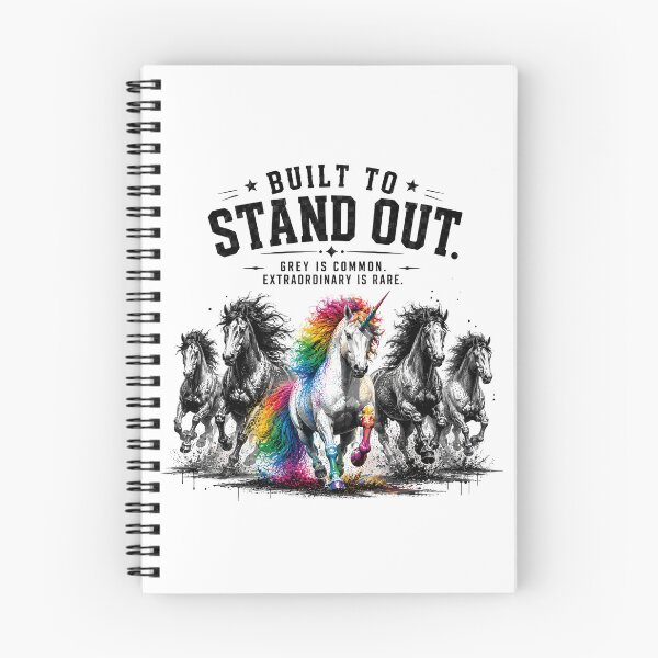 Item preview, Built To Stand Out Rainbow Unicorn Horse Motivational Quote Extraordinary designed and sold by ZIGLWORKS.
