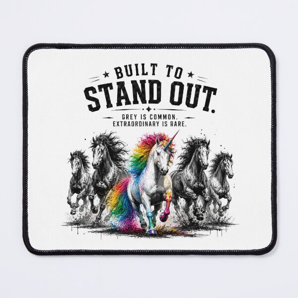 Item preview, Built To Stand Out Rainbow Unicorn Horse Motivational Quote Extraordinary designed and sold by ZIGLWORKS.