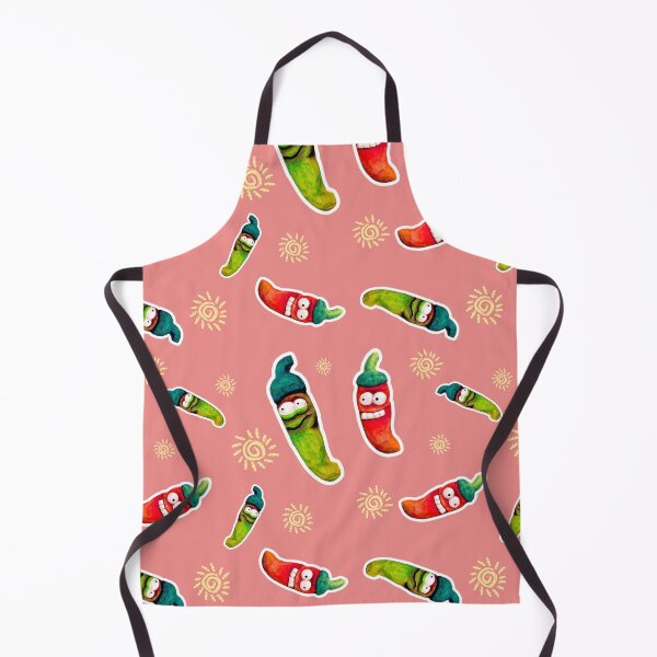 Item preview, Red and green chillis and suns pattern designed and sold by TurquoiseChicken.