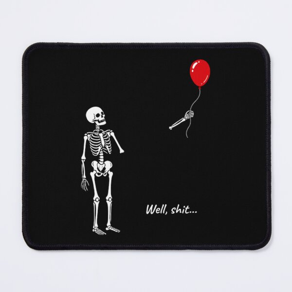 Item preview, Stripes Skeleton Lost Balloon, Well Shit Funny Skeleton, Dark Humor Halloween designed and sold by Tonkhawartwork.