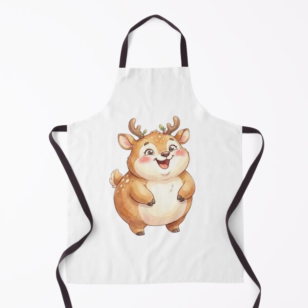 Item preview, Chubby Happy Deer Watercolor Cartoon Illustration designed and sold by StickVerse by Owais.