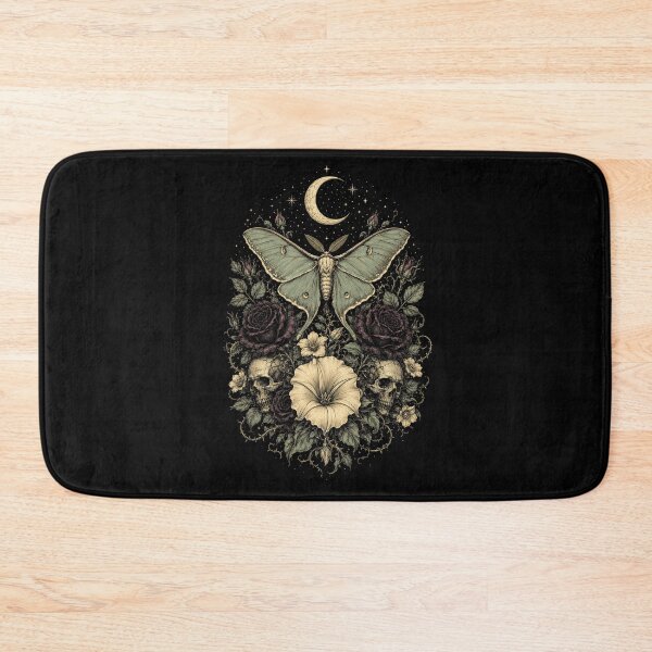 Item preview, Gothic Luna Moth with Skulls Roses and Crescent Moon designed and sold by NoeValdric.