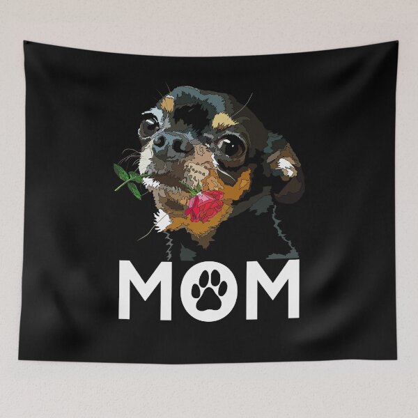 Item preview, Chihuahua Mom With Rose Puppy Dog designed and sold by Just-Arts-4U.