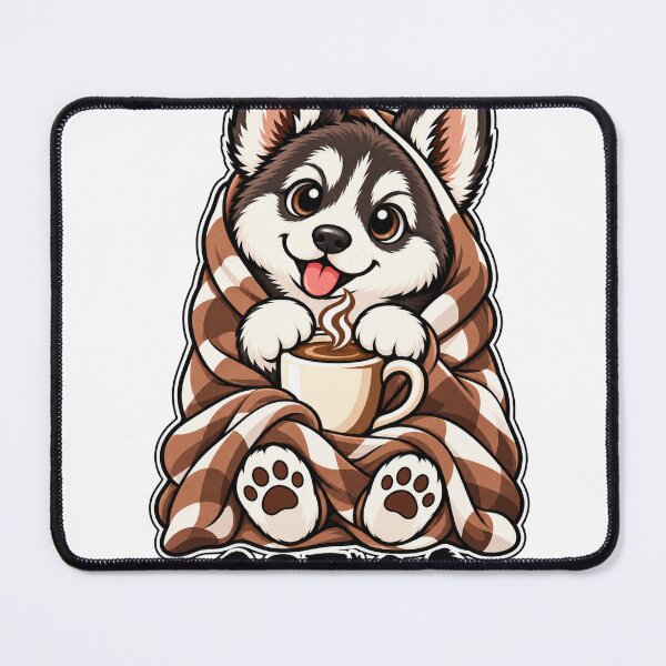 Item preview, Cozy Caffeinated Cute Dog Coffee Blanket Cartoon T-Shirt Design designed and sold by RobertArt08.