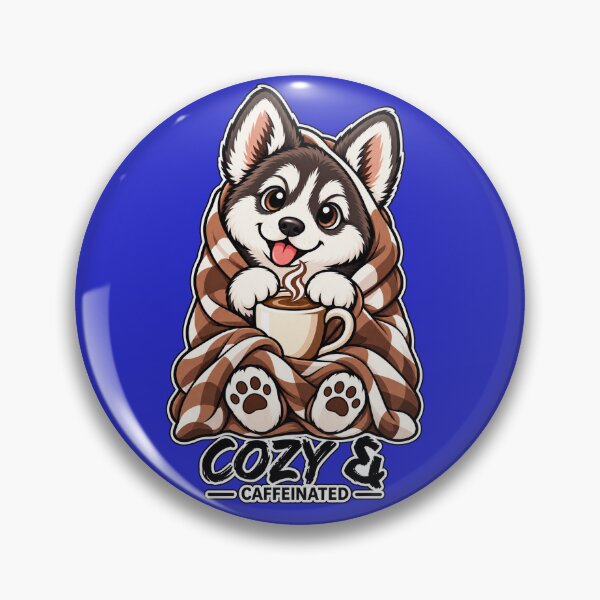 Item preview, Cozy Caffeinated Cute Dog Coffee Blanket Cartoon T-Shirt Design designed and sold by RobertArt08.