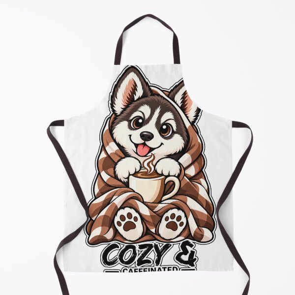 Item preview, Cozy Caffeinated Cute Dog Coffee Blanket Cartoon T-Shirt Design designed and sold by RobertArt08.