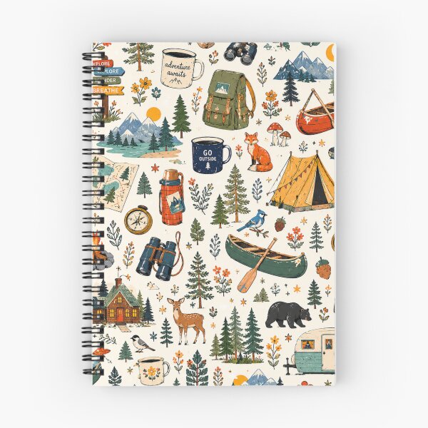 Item preview, Vintage Outdoor Camping & Adventure Seamless Pattern designed and sold by QCena.