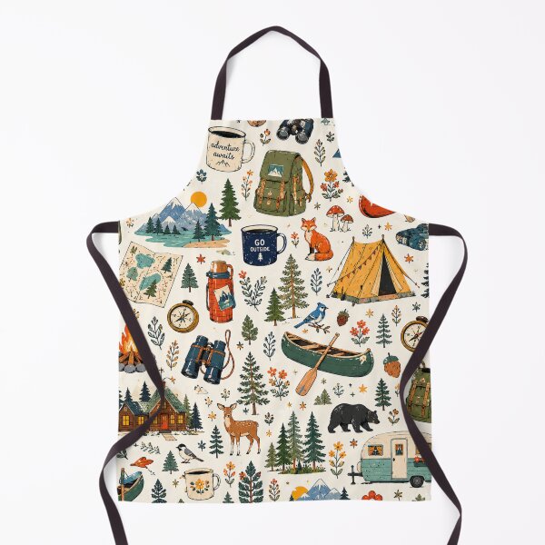 Item preview, Vintage Outdoor Camping & Adventure Seamless Pattern designed and sold by QCena.