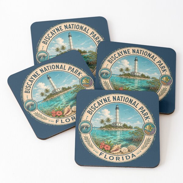 Item preview, Biscayne National Park Florida Illustration Travel Art Badge designed and sold by KrisSidDesigns.