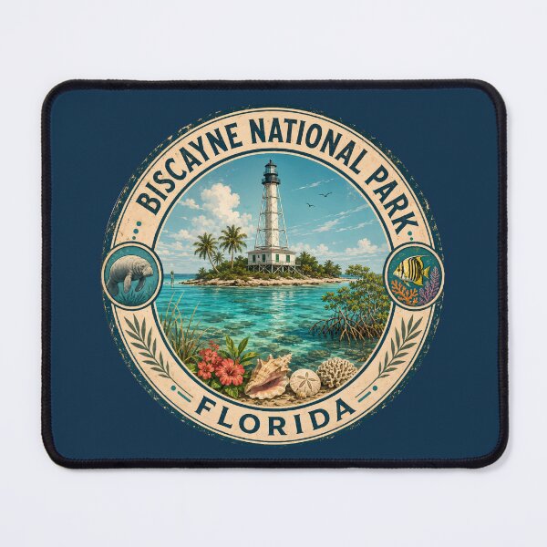 Item preview, Biscayne National Park Florida Illustration Travel Art Badge designed and sold by KrisSidDesigns.