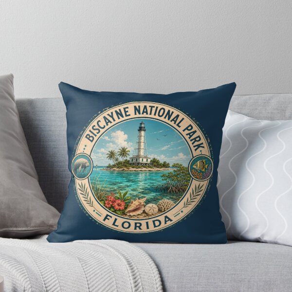 Item preview, Biscayne National Park Florida Illustration Travel Art Badge designed and sold by KrisSidDesigns.