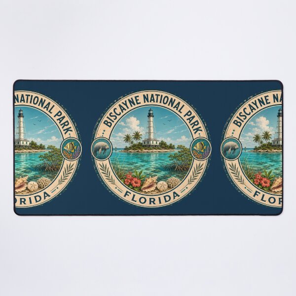 Item preview, Biscayne National Park Florida Illustration Travel Art Badge designed and sold by KrisSidDesigns.