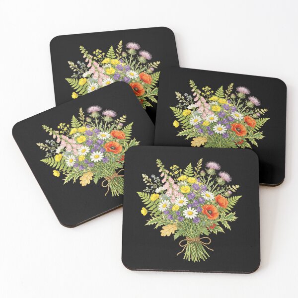 Item preview, Vintage Wildflower Bouquet with Poppies and Daisies designed and sold by TadeoNivar.