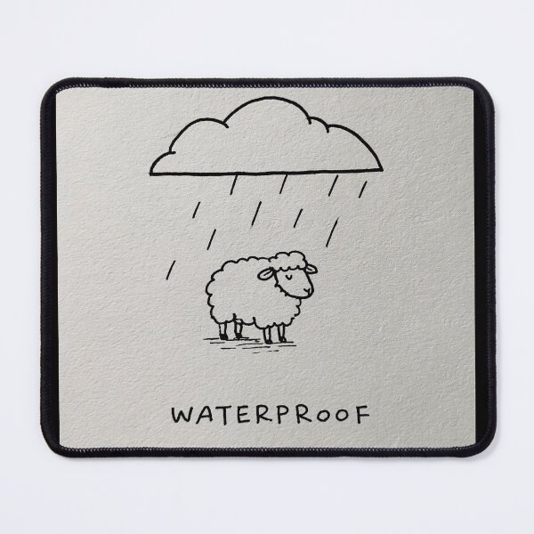 Item preview, Waterproof - Cute Sheep in Rain Minimalist Art designed and sold by lautir.