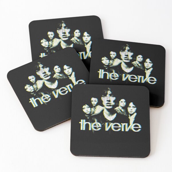Item preview, The Verve Glitch Effect Band Portrait Blue Yellow Glow designed and sold by Kadir-Sensei.