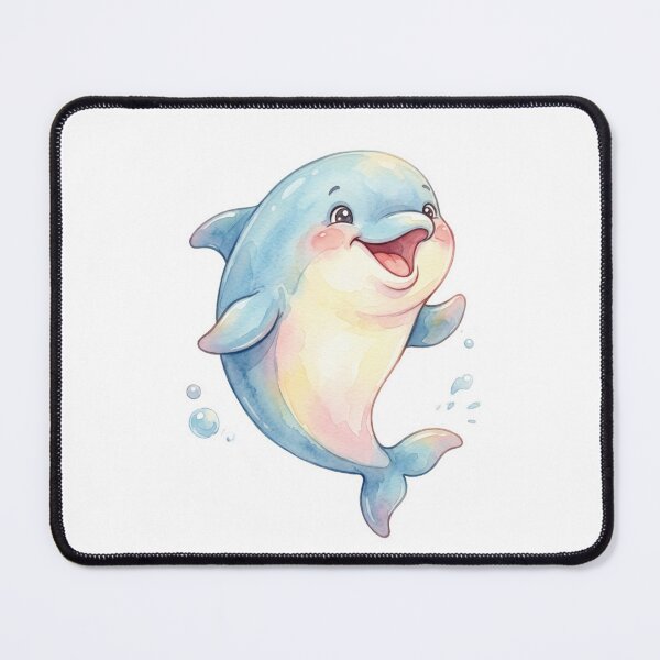 Item preview, Chubby Happy Dolphin Watercolor Cartoon Illustration designed and sold by StickVerse by Owais.