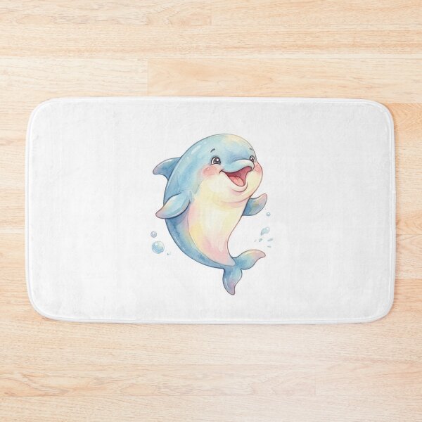 Item preview, Chubby Happy Dolphin Watercolor Cartoon Illustration designed and sold by StickVerse by Owais.