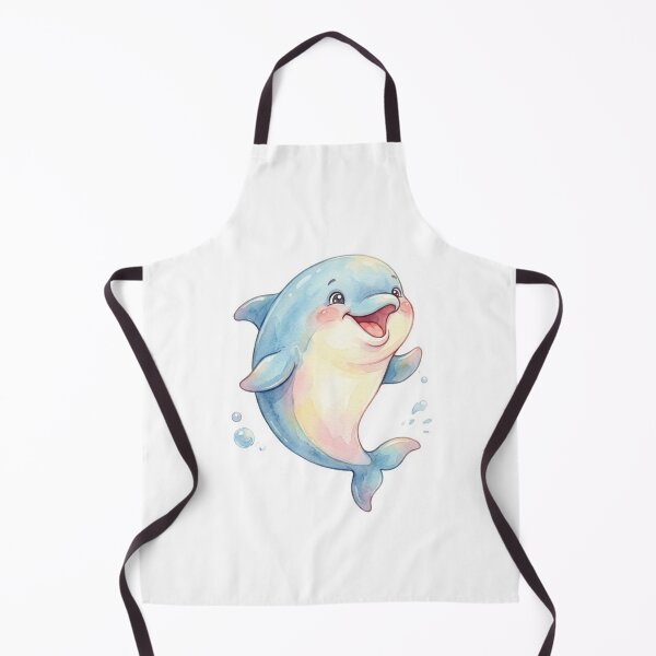 Item preview, Chubby Happy Dolphin Watercolor Cartoon Illustration designed and sold by StickVerse by Owais.