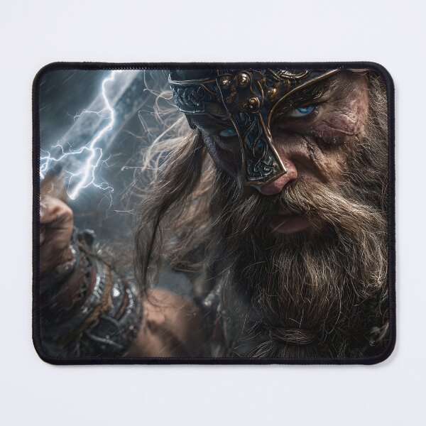 Item preview, Fierce Viking Warrior with Thunderous Hammer designed and sold by Artessie.