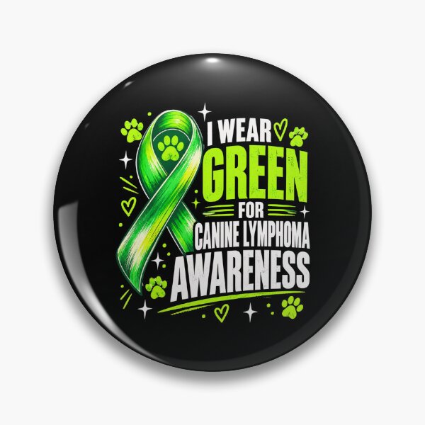 Item preview, Canine Lymphoma Awareness Green Ribbon Paw Print Support designed and sold by ROUX-ART.