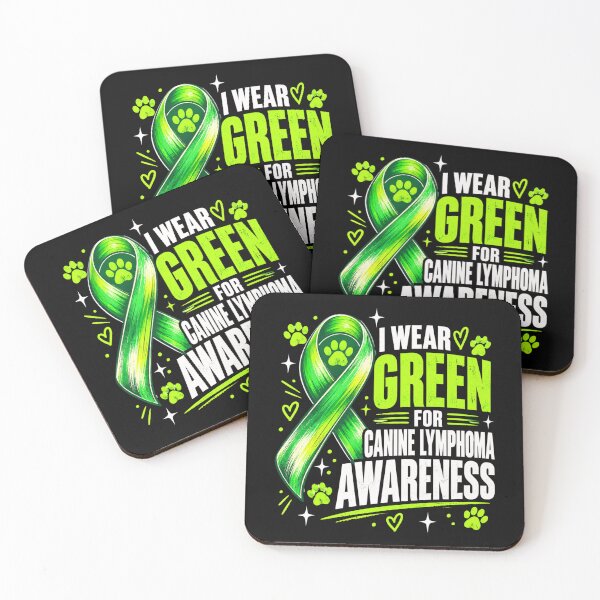 Item preview, Canine Lymphoma Awareness Green Ribbon Paw Print Support designed and sold by ROUX-ART.