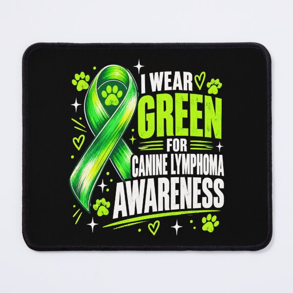 Item preview, Canine Lymphoma Awareness Green Ribbon Paw Print Support designed and sold by ROUX-ART.