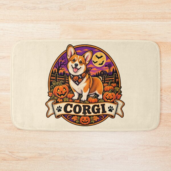 Item preview, Corgi Halloween Shirt – Cute Vintage Pumpkin Patch Retro Badge Design designed and sold by Globalcitytees.